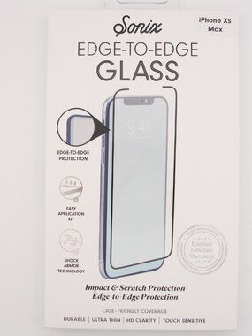 Sonix Tempered Glass Screen Protector | iPhone XS Max | Edge‑to‑Edge | New